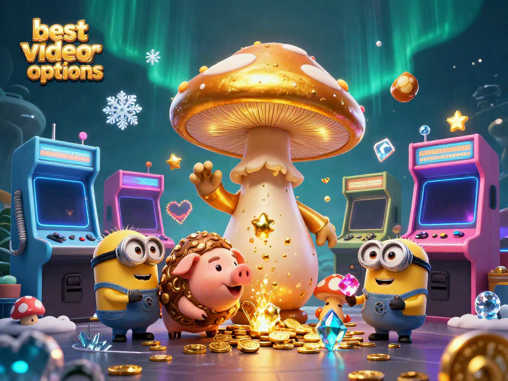 Explore the best video poker options with this magical 3D casino illustration showcasing engaging characters and game elements.